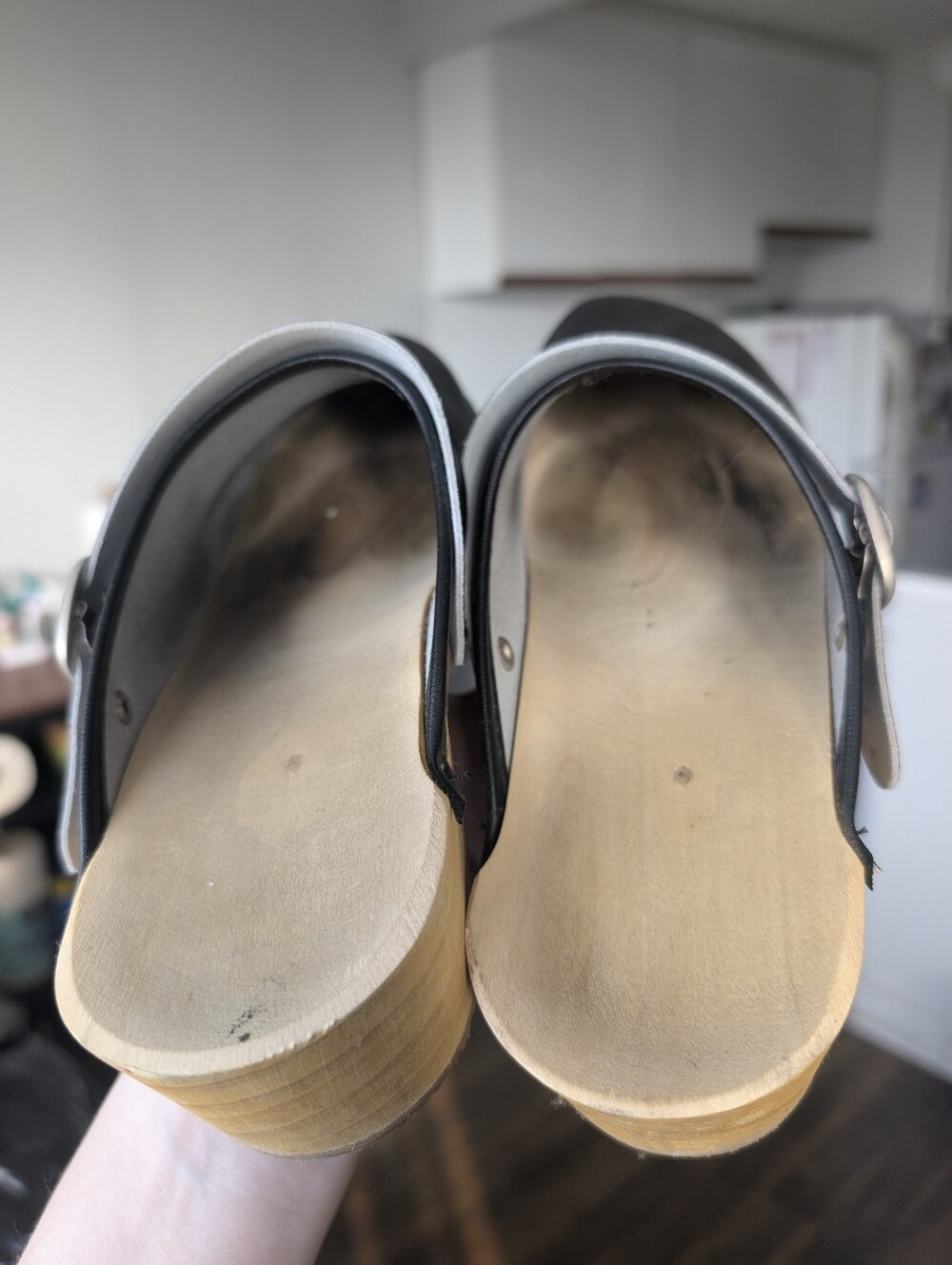 Wooden Leather Swedish Clogs - Picture 8 of 8